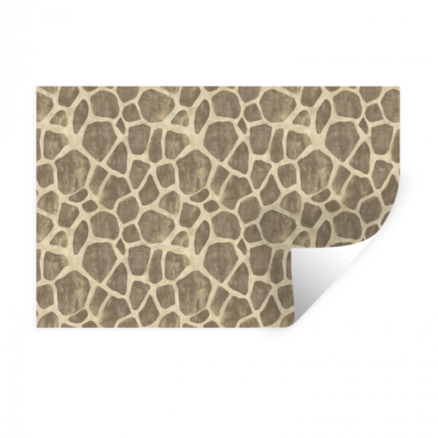 Giraf - Patroon - Beige - Bruin Muursticker klein 286 -3d