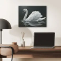 Zwaan - Water - Natuur - Realistisch - Wit PET vilt klein -sfeer5