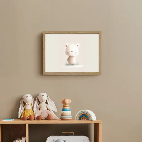 Beertje - Sneeuwvlokje - Wit - Pluizig Light Box met batterij (Wandlamp kind) middel -sfeer2_kind