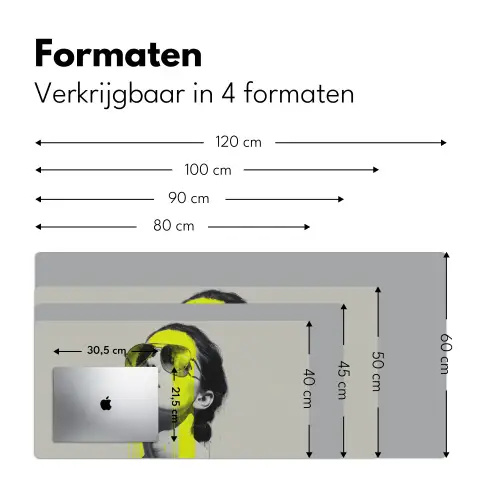 Vrouw - Bril - Verf Muismat XXL klein -sfeer5