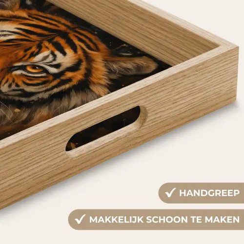 Bladeren - Tijger - Oranje Dienblad Rechthoek middel -USP_HandgreepNL