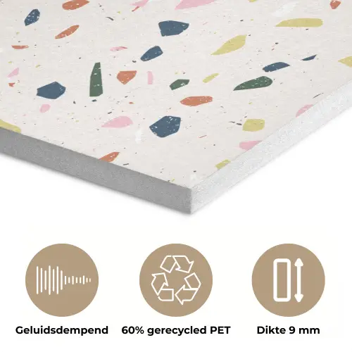 Terrazzo - Patroon - Kleurrijk PET vilt klein 837 -closeup_NL
