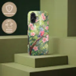 Papagaai - Hibiscusbloemen - Kleurrijk Toughcase MagSafe Apple iPhone 17 klein -USP_PrintM_NL