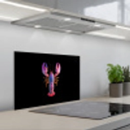 Kreeft - Paars - Roze - Zwart - Stippen - Lila keuken achterwand spatscherm klein -3d_schuin
