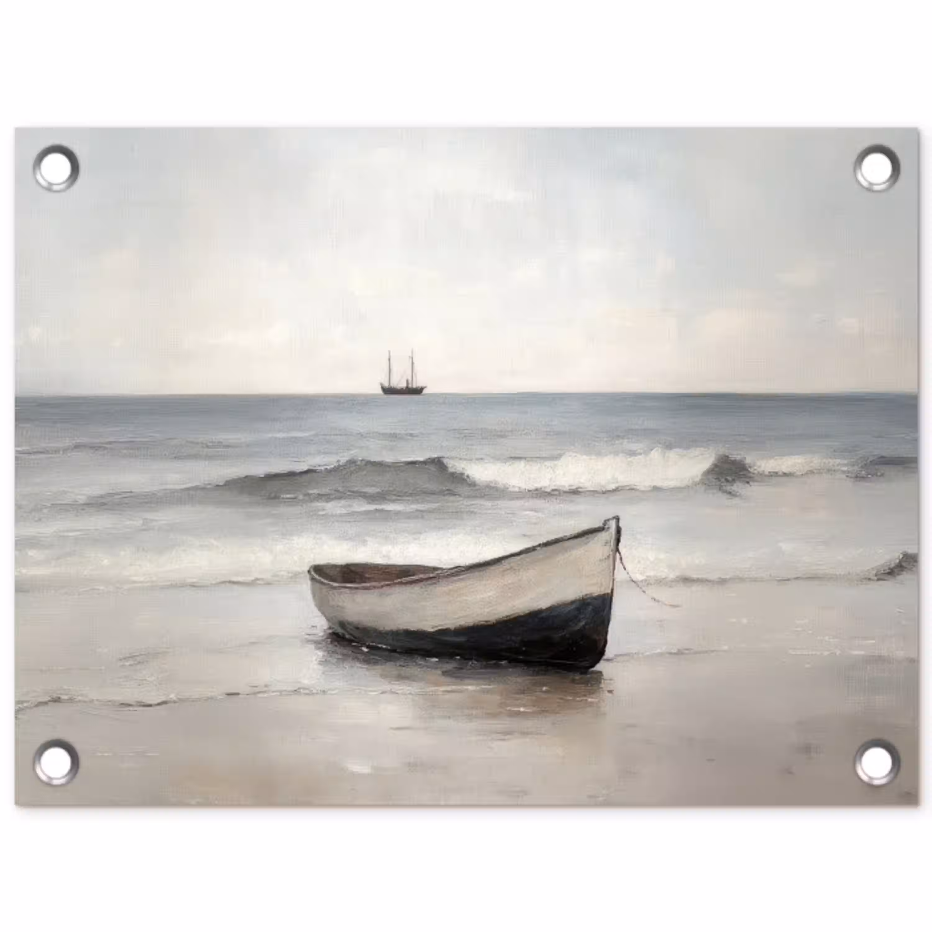 Roeiboot - Zee - Horizon tuinposter los doek klein -3d