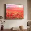 Bloemen - Klaprozen - Rood - Bloemenveld Textielframe - compleet frame klein -sfeer3