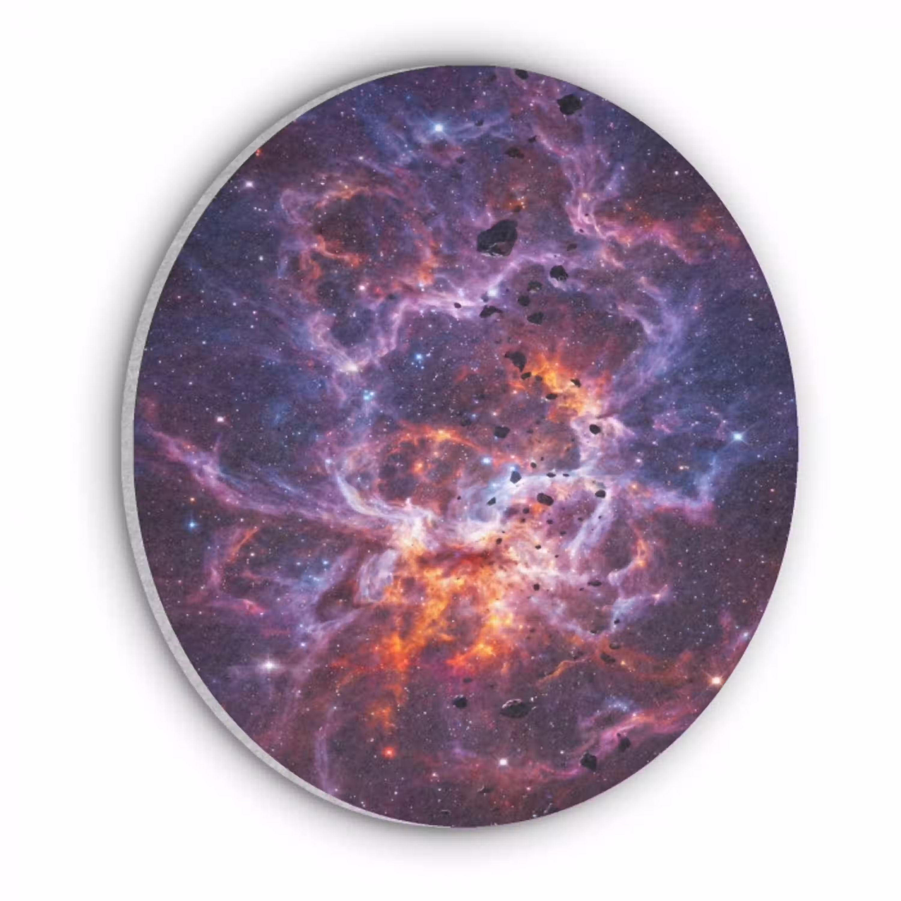 Space - Stars - Abstract - Colorful Akoestische PET Vilt - Rond klein -3d