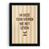 Tuin - Quote - Strepen - Zomer fotolijst zwart zonder passe partout klein -3d