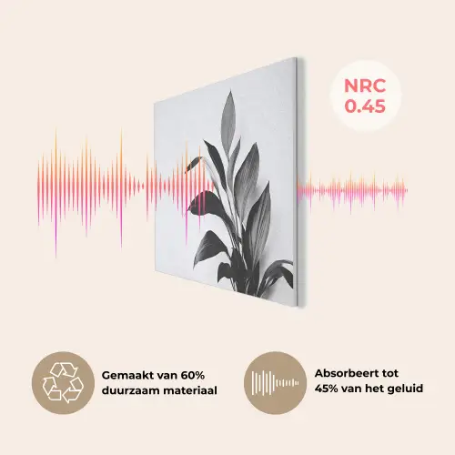 Plant - Bladeren - Minimalistisch - Zwart PET vilt klein -USP_NL