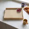 Parallelle lijnen - Lichte textuur - Beige Dienblad Rechthoek middel -sfeer2