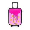 Verf - Smiley - Roze Kinderkoffer - Zwart klein -3d