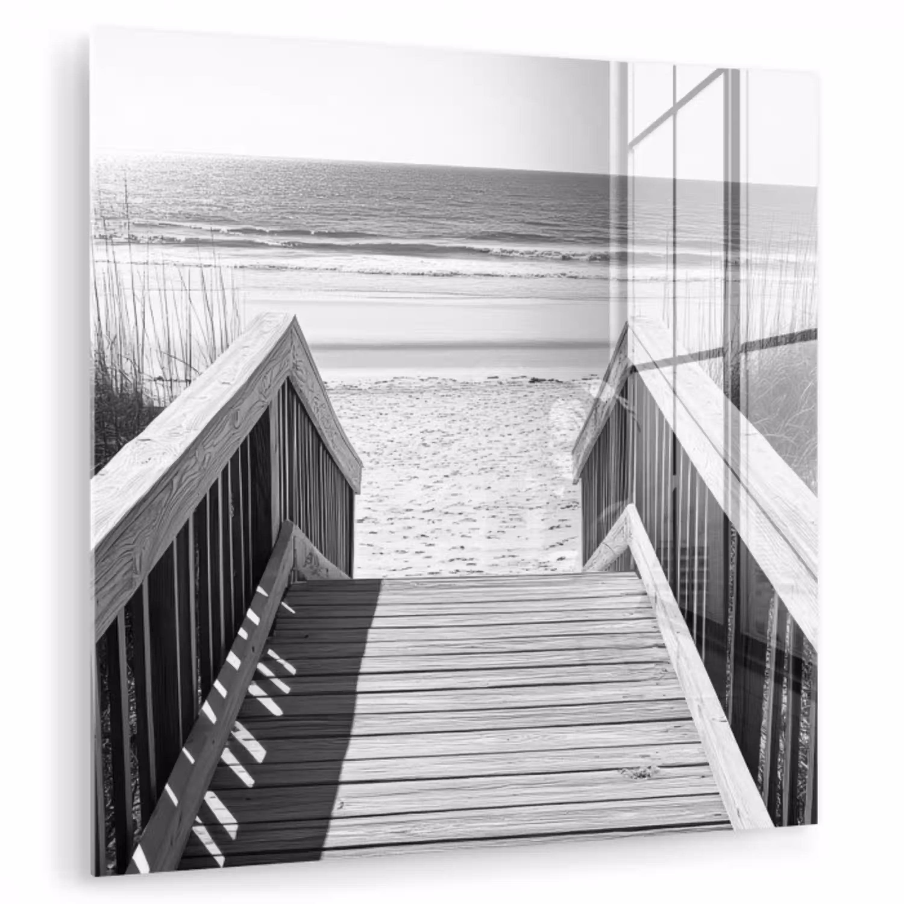 Loopbrug - Hout - Strand - Zee plexiglas 5mm klein -zzzproduct_nieuw