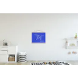 Blauw - I am that woman - Sierlijk - Minimalistisch textielposter latten blank klein -kinderkamer