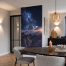 Fantasy - Kosmos - Landschap Behang Vinyl klein -sfeer3