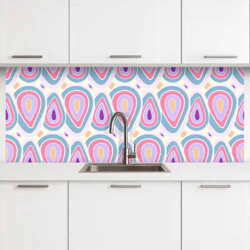 Patroon - Agaat - Retro - Paars keuken achterwand 2 middel 871 -3d