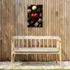 Macarons - Rood - Hart Tuinposter op houten frame 2 cm dik klein -sfeer4