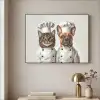 Kat - Hond - Kokskleding Textielframe zwart klein -sfeer2