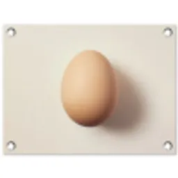 Ei - Beige - Ovaal - Egaal tuinposter los doek klein -3d