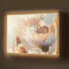 Vlinder - Bloem - Oranje Light Box met batterij (Wandlamp) middel -z3d_website