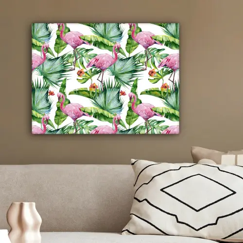 Inductie beschermer - Bladeren - Flamingo - Jungle - Inductiemat canvas 2cm klein -sfeer3