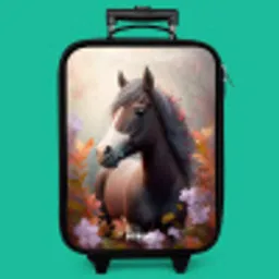 Bruin paard in de herfst Kinderkoffer - Zwart klein -zzz_website3d_nbs