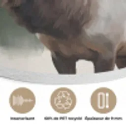 Edelhert - Gewei - Schildering - Rustiek Akoestische PET Vilt - Rond klein -closeup_FR