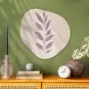 Tak - Bladeren - Minimalistisch - Beige Wandcirkel Organisch Aluminium middel -sfeer2