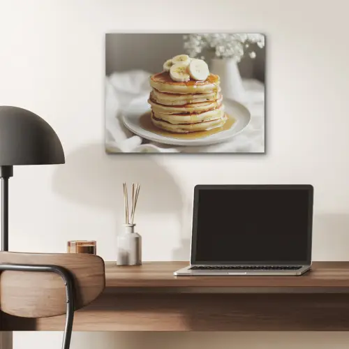 Pannenkoeken - Banaan - Siroop - Wit - Beige PET vilt klein -sfeer5
