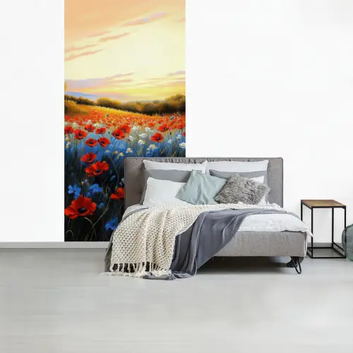 Klaproos - Bloemenveld - Kleurrijk fotobehang vinyl groot -slaapkamer