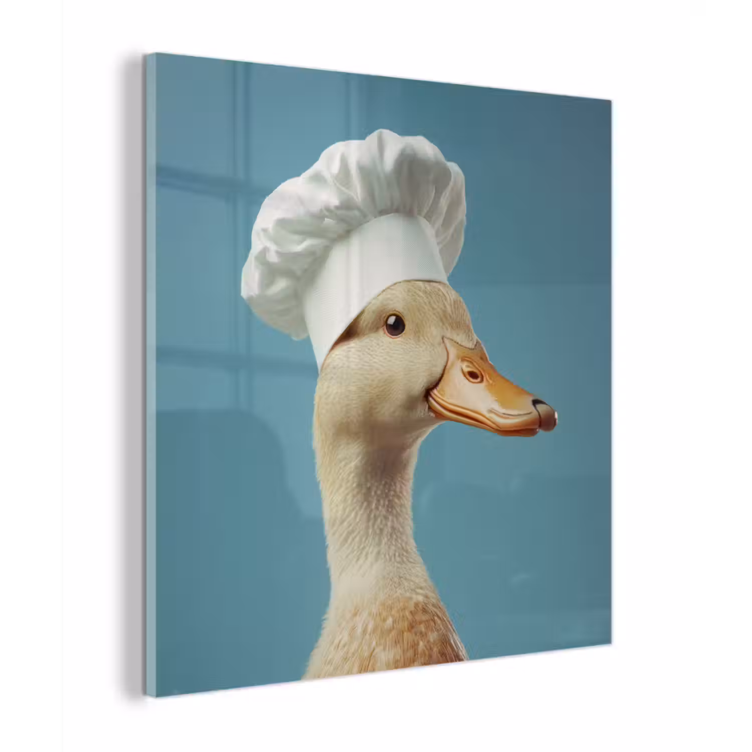Glas schilderij - Eend - Koksmuts - Cute - Vogel