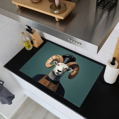 Geit - Hoorns - Kokskleding Inductie beschemer met haakjes klein -sfeer1