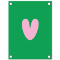 Groen - Hart - Minimalistisch - Valentijn tuinposter los doek klein -3d