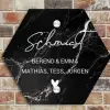Marmer - Sierlijk Naambord Hexagon klein -sfeer2