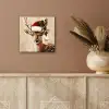 Kerst - Hert - Gewei - Rood aluminium wit klein -sfeer4