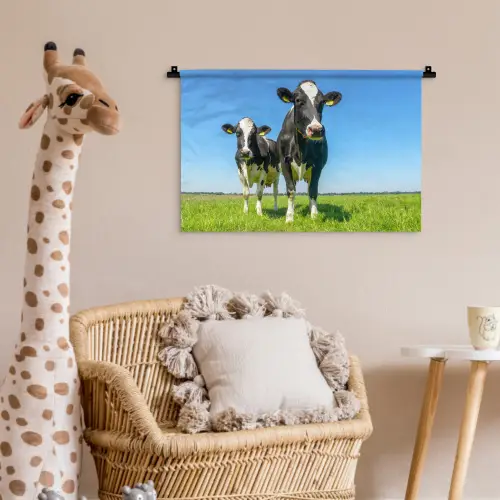 Koeien - Weiland - Gras - Dieren - Boerderij Wandkleed katoen klein -wsfeer5_kind