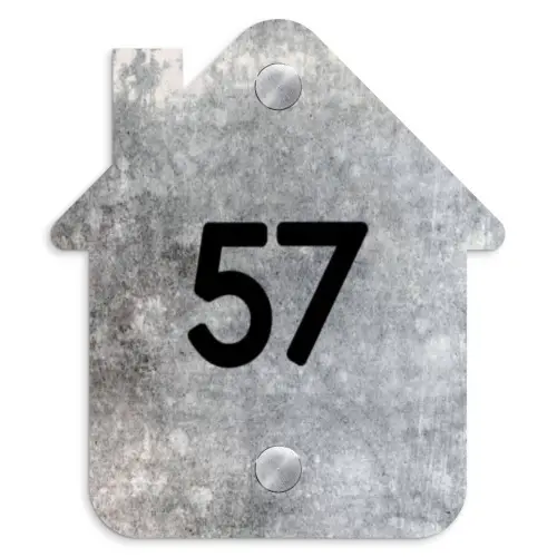 Beton - Traditioneel Naambord Huisje klein -3d