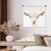 Geit - Portret - Jongen - Meisjes - Kids - Wit Wandkleed katoen klein -sfeer1