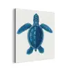Schildpad - Blauw - Schild aluminium wit klein -3d