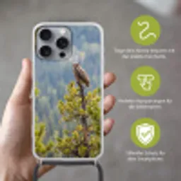 Uil - Oehoe - Bomen - Natuur Hoesje iPhone 16 Pro Max met koord klein -sfeer2_DE