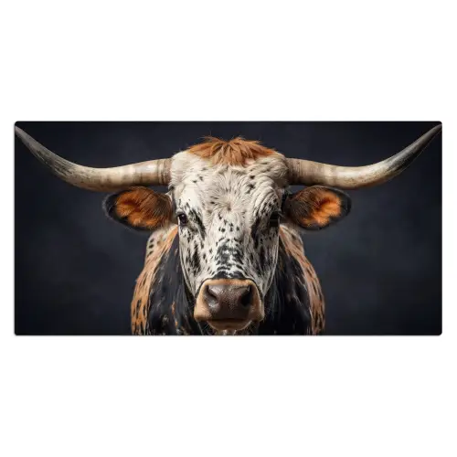 Stier - Kleurrijk - Hoorns Muismat XXL klein -3d_leeg