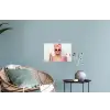 Vrouw - Roze - Wijn - Zonnebril Muursticker klein -plant