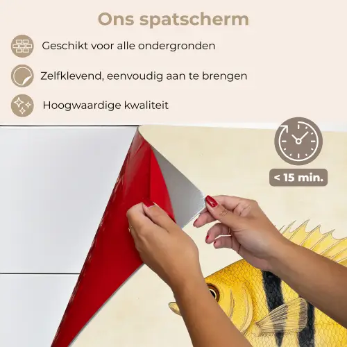 Geel - Vis - Strepen - Tropisch keuken achterwand spatscherm klein -spatscherm_NL