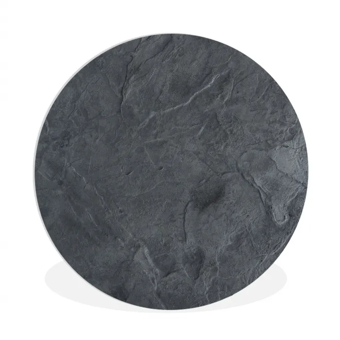 Grijs - Beton - Leisteen - Structuur Wandcirkel kunststof plaat 5mm dik klein -3d