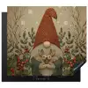 Kerstgnome - Konijntjes - Kleurrijk Inductie beschermer vinyl 3mm middel -3d