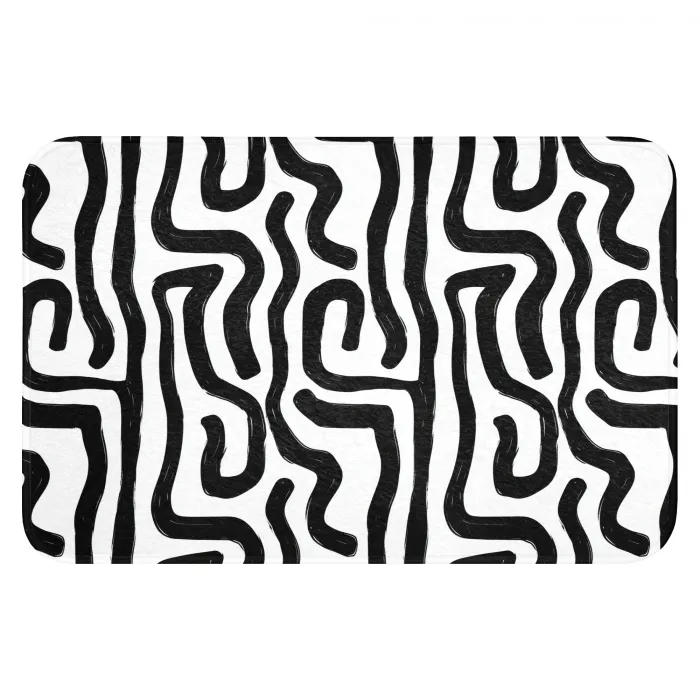 Modern - Lijnen - Zwart WCmat klein 1009 -3d
