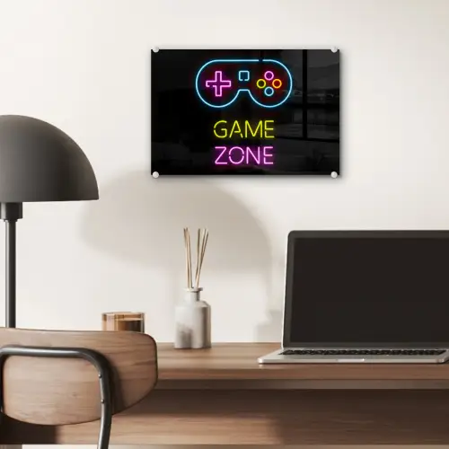 Controller - Game - Neon - Zwart - Quotes - Game zone plexiglas 5mm klein -sfeer6