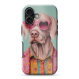 Hond - Overhemd - Bloemen - Bril Toughcase MagSafe Apple iPhone 17 klein -3d