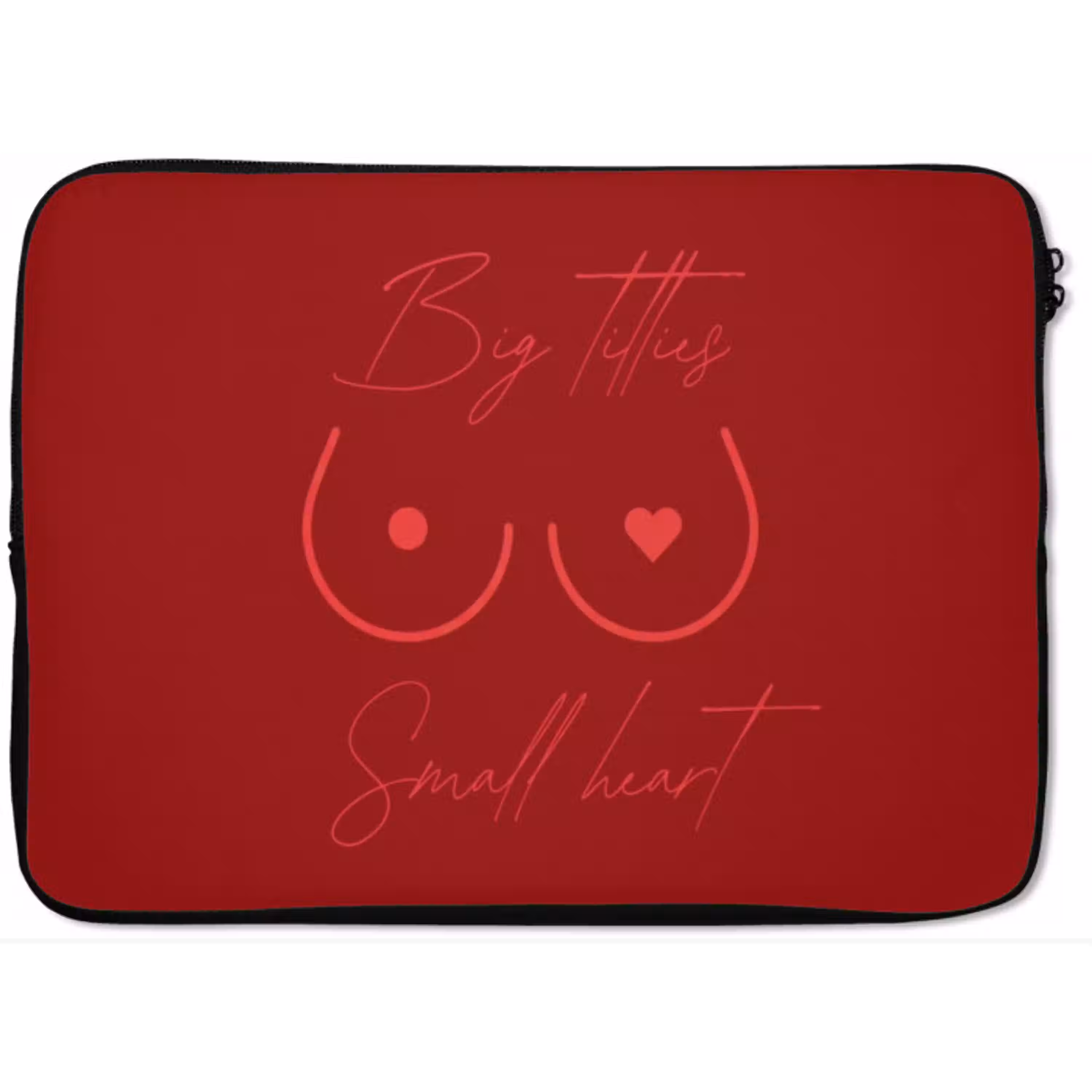 Big titties small heart - Rood - Hart laptophoes neopreen klein -zkaufland3dotto