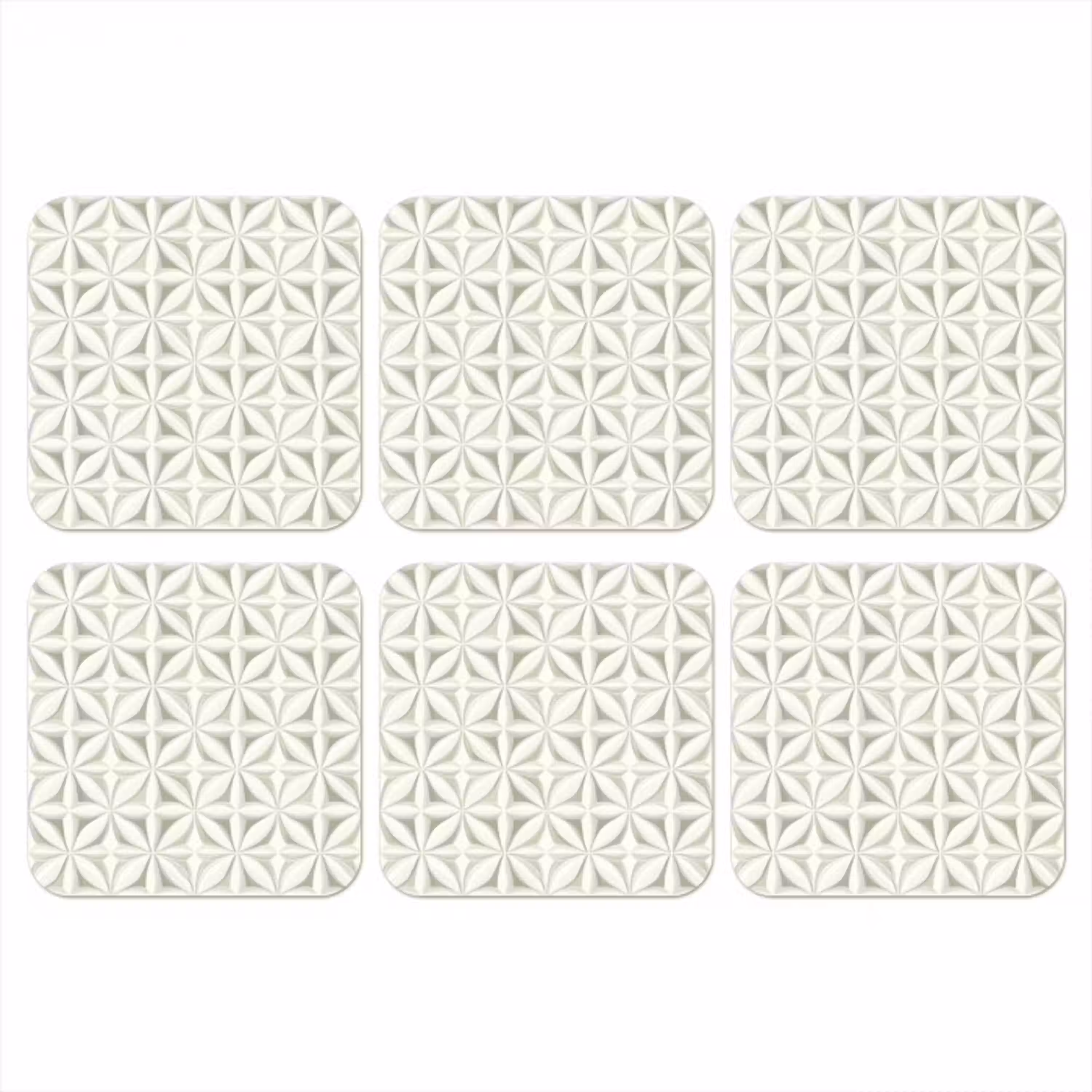 Abstract - Structuur - Grijs - Wit onderzetter kurk middel 366 -3d