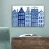 Aquarel - Grachtenpanden - Delfts - Blauw canvas 2cm klein -sfeer4